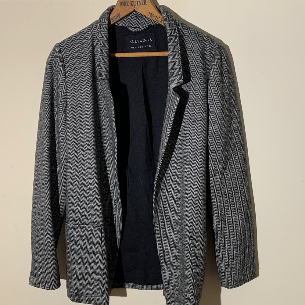 ALL SAINTS Aida Herringbone blazer